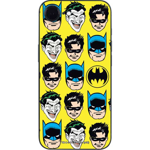 DC Comics Batman Vintage Character Pattern - Joker and Robin iPhone 16e Skin